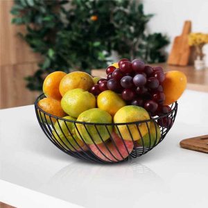سلة فواكه معدنية عصرية – مناسبة للتخزين والديكور
