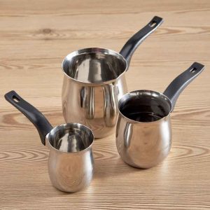 طقم بكارج قهوة تركية ستانلس ستيل – 3 قطع