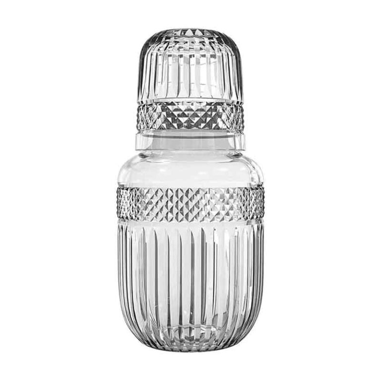 طقم زجاجي أنيق بجانب السرير – شاف ماء 600 مل مع كوب 200 مل