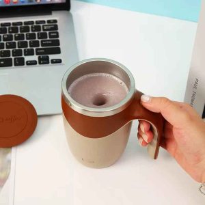 كوب قهوة أوتوماتيكي بالتحريك الذاتي – ستانلس ستيل مع غطاء محكم