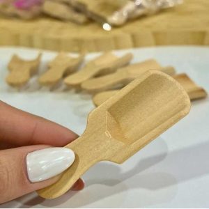 مجموعة ملاعق خشبية صغيرة للبهارات - 5 قطع