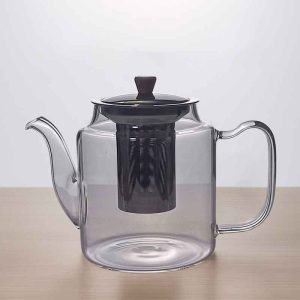 إبريق من زجاج البوروسيليكات الحراري الشفاف بتصميم عصري
