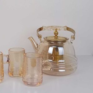 إبريق زجاج حراري مع مصفاة ستانلس سعة 1300 مل