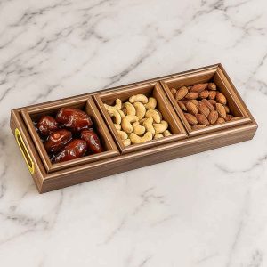 طقم مضايف خشب مع قاعدة أكريليك – 4 قطع